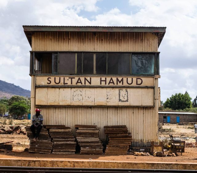 Signalling cabin at Sultan Hamud station. You can spot the ruins of the main station in the background. The building had been demolished a couple of days before this photo was taken to pave way for the SGR.
