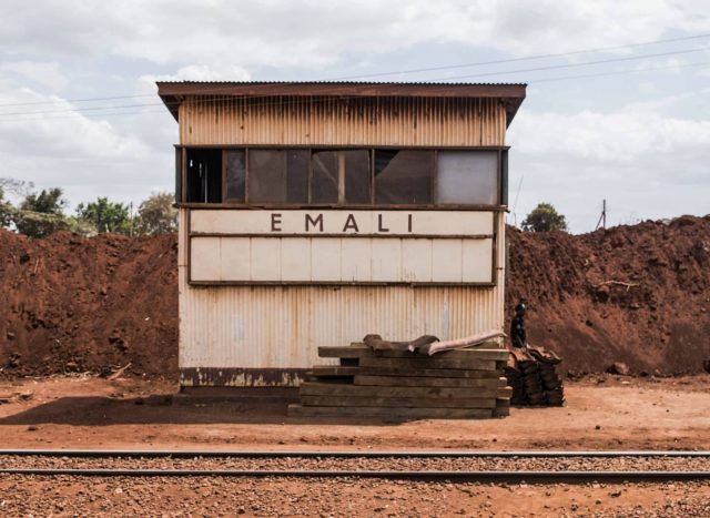 Ruins and remains at Emali railway station. The main station had been demolished to pave way for the SGR, the signal cabin remained. October 2015